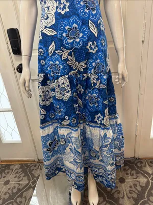 Farm Rio Blue Floral Spaghetti-Strap Maxi Dress thumbnail 5