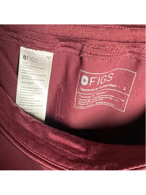FIGS Jogger Scrub Pants Size S Burgundy Grey thumbnail 4