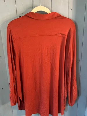Apt. 9 Women’s Rust Orange Button-Up Shirt 3/4 Sleeve Blouse | Size XL thumbnail 3