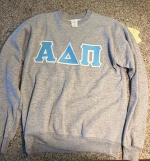 ADPi Hard Letter Crewneck Gray thumbnail 1