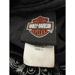 Harley-Davidson Women Black Sugar Skull Graphic Tee Garden State NJ Size L thumbnail 6
