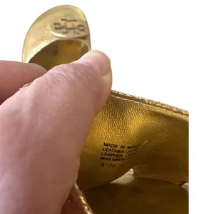 Tory Burch Aerin Metallic Gold Kitten Heel Slides 8.5‎ thumbnail 7