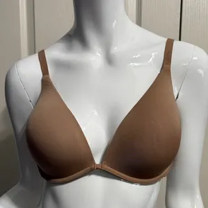 NWT Adore Me Natalya Plunge Push Up Bra Beaver Fur Beige Neutral‎ 38C Minimalist thumbnail 2