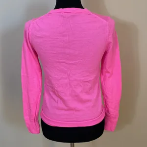 J.Crew Womens Bright Pink Wool Crewneck Long Sleeve pull over Sweater thumbnail 3