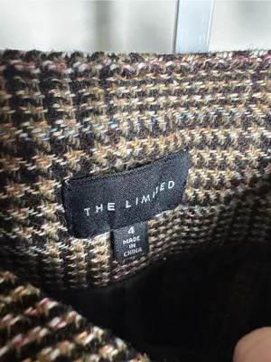 P191. The Limited Plaid Wool Blend Pencil Skirt - Brown & Black thumbnail 2
