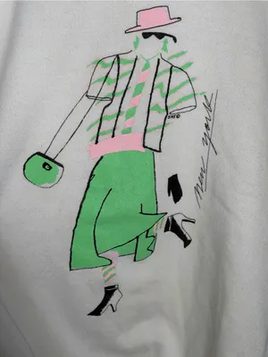 Vintage 80s Anvil Neon Fashion Graphic Sweatshirt New Wave Retro Streetwear thumbnail 2