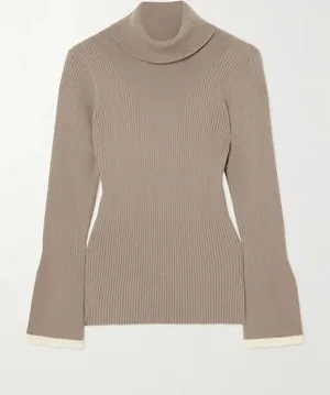 Varley Ravena ribbed-knit turtleneck top thumbnail 1