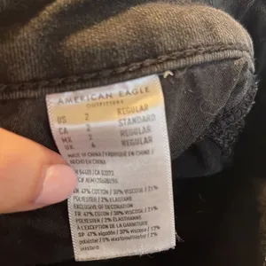 America Eagle Next Level Stretch Black Distressed Jeans Size 2 thumbnail 12