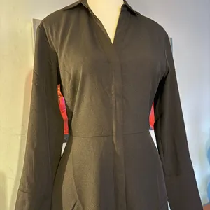 SPANX Carefree Crepe Collared Shirt Dress Black Sz XS NWT $198 thumbnail 2