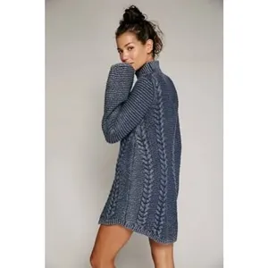 Free People Women's Back To Back Sweater Dress Blue Grey Size XS thumbnail 2