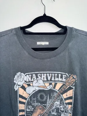 Maurices Nashville Music City Oversized Graphic Tee Gray Country thumbnail 3