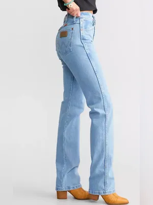 Wrangler Light Blue Straight Leg High-Rise Jeans thumbnail 2