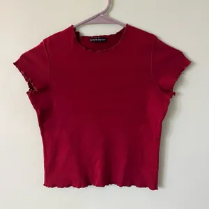 Brandy Melville Wynn Ruffle Short Sleeve Red Top thumbnail 1