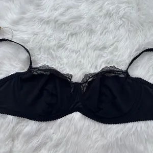 Skims Stretch Satin Lace Unlined Balconette Bra Onyx Size 42DD thumbnail 10