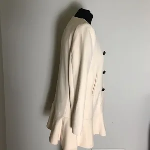 Zara Cream Double-Breasted Women's Coat thumbnail 4