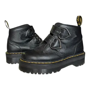 Dr. Martens Denon Flower Buckle Platform Boots Black Size 8 thumbnail 13
