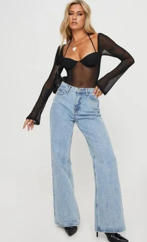 Princess Polly Sheer Black Bodysuit thumbnail 1