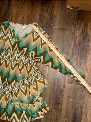 Ariat Chevron Mini Dress in Teal and Tan thumbnail 12
