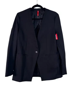 Spanx Black The Perfect Collarless Blazer Jacket Womens S Preppy Academia Classi thumbnail 1