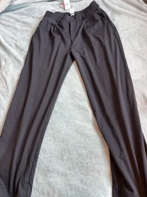 IUGA Black Wide Leg Dress Pants High Waisted Trousers Large NWT office thumbnail 1