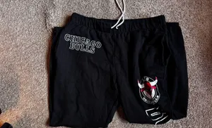 NBA Chicago bulls black sweatpants thumbnail 6