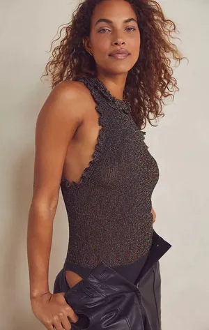 $78 Free People All That Glitters Bodysuit L thumbnail 1