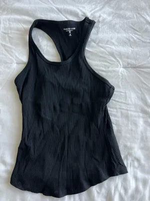 Year of Ours Black Ribbed Racerback Tank Top thumbnail 1