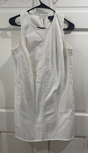 J.Crew White Sleeveless Denim Dress Size 0 thumbnail 1