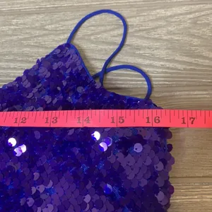 NWT Wayf blue sequin camisole tank top sz‎ m thumbnail 4