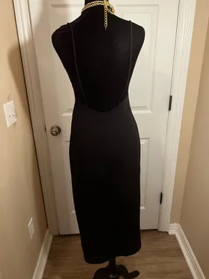 ZARA Black evening simple bridesmaid wedding guest dress thumbnail 4