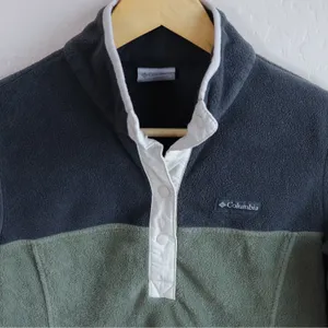 Columbia Benton Springs Snap Fleece Pullover Womens XS‎ Grey Green AL1302 thumbnail 6