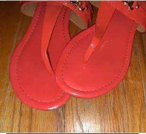Coach Caterine Patent Leather T-Strap Sandals thumbnail 3