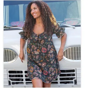 Natural Life Sienna Cotton Gauze Mini Floral Black‎ Dress XS/S thumbnail 3