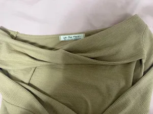 Free People tan off the shoulder long sleeve top with ribbed texture #freepeople #boho thumbnail 2