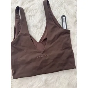 Nike Skims Matte V-Neck Longline Bra Dark Sepia Size XS thumbnail 5