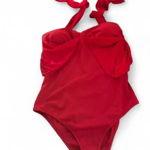 Bold and flattering‎ OGGI strapless bodysuit in a vibrant cherry red color thumbnail 5