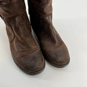 Bare Traps Women's Stiller Riding Boots dark Brown Knee High Buckle Zip size 8 thumbnail 7