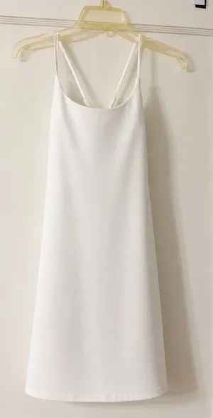 White Athletic Dress With Built In Shorts and Padded Bra thumbnail 1