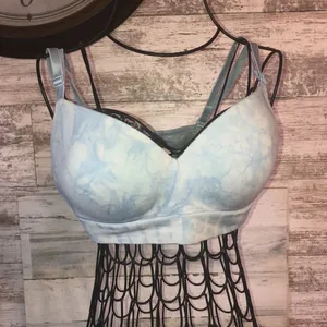 Victoria’s Secret PINK tie dye bra blue and white comfy bra size large thumbnail 1