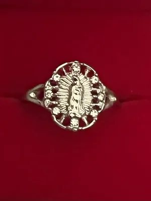 Virgin Mary Design Stainless Steel Silver Open Ring Size 8 thumbnail 3