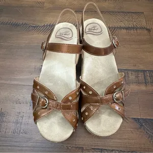Dansko Brown Leather‎ Mary Jane Open Toe Platform Sandals Size 39 US 8.5-9 thumbnail 2