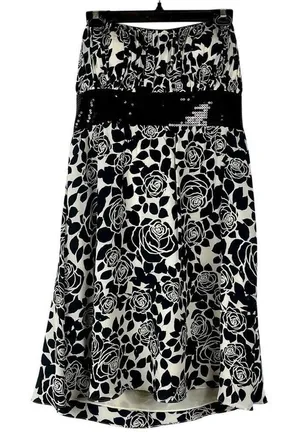 White House Black Market Silk Floral Sequined Sleeveless Mini Dress 12 thumbnail 1