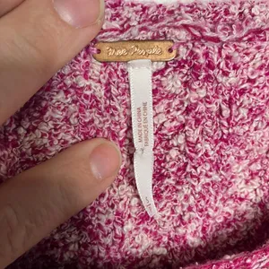 Free People Good Day Pullover pink white knit sweater boxy oversized‎ fit small thumbnail 4