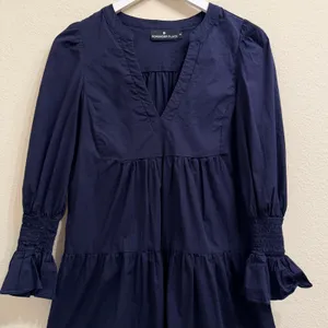 Tuckernuck Pomander Place‎ Navy Blue Cotton Poplin Kenzo Mini Dress Size XS thumbnail 2