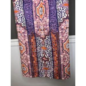 Lucky Brand Dress Womens Medium Multicolor Geometric Trapeze Midi Sundress thumbnail 9