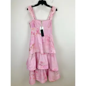 Gianni Bini x Shea Leigh Mills Dolly Printed Sateen Tiered Midi Dress US 10 NWT thumbnail 7