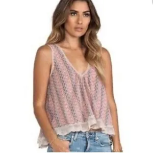 Free People Boho Trapeze Lace Top Size Large thumbnail 3
