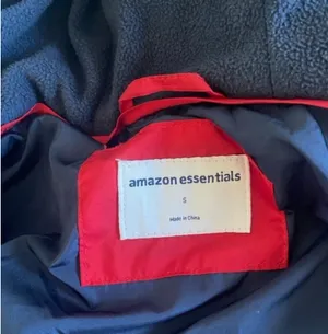 Amazon Blue navy puffer jacket thumbnail 4