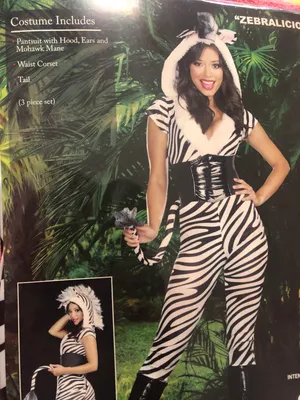 Zebralicious Adult Halloween Party Costume thumbnail 2