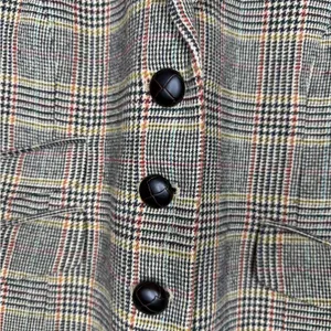 TALBOTS Brown Houndstooth Plaid Wool Blend Equestrian‎ Style Blazer 6 thumbnail 3